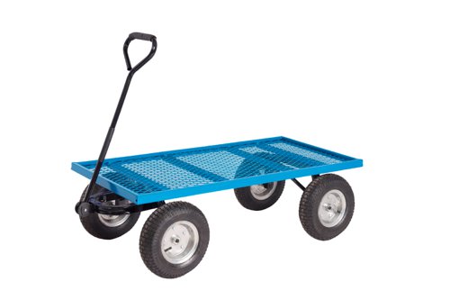 General purpose truck with a mesh baseMobile on REACH Compliant Puncture Proof, 340mm steel centred wheels