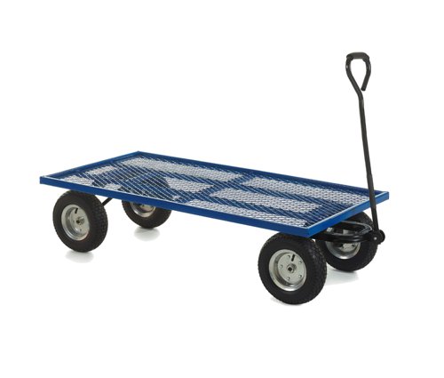 Industrial general purpose truck with a mesh baseMobile on REACH Compliant, 340mm pneumatic steel centred wheels