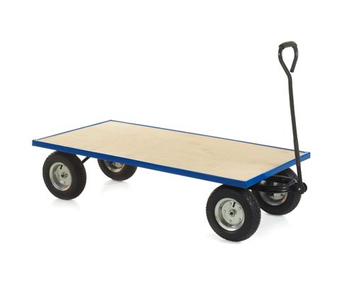 Industrial general purpose trucks with either mesh or strong exterior grade plywood baseMobile on REACH Compliant, 340mm pneumatic steel centred wheels