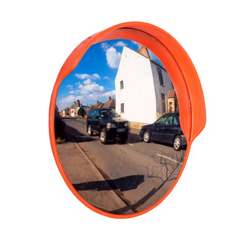 Traffic Mirror with Hoods; 600mm dia; Orange