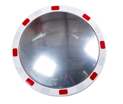 Circular Traffic Mirror with Reflective Edges; 800mm dia; White/Red