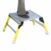Climb-It® Glass Fibre Leg Platform; 2 Tread; 150kg; Silver/Yellow