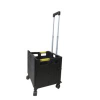 PROPLAZ BLACK FOLDING BOX TRUCK - 4 x Swivel Castors - Sliding Lid