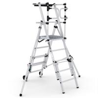 CLIMB-IT® FOLDING TELESCOPIC LARGE PLATFORM STEP with SAFETY GATES - 4+1 Tread