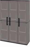 Utility Cupboard; 3 Doors; 3 Shelf; Two Tone Grey