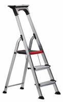 Double Decker Step; 3 Tread; Aluminium; 150kg; Silver/Black/Red
