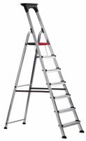 Double Decker Step; 7 Tread; Aluminium; 150kg; Silver/Black/Red