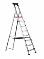 Double Decker Step; 8 Tread; Aluminium; 150kg; Silver/Black/Red
