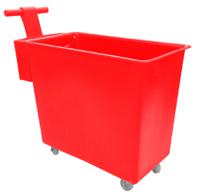 Food Grade Mobile Tapered Truck with Handle; 200L; Red