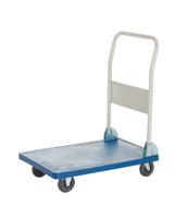Folding Platform Trolley; 710 x 460 x 825; Fixed/Swivel Castors; Steel/Plastic; 120kg; Blue