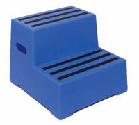 Heavy Duty Polyethylene Industrial Step; 2 Tread; Blue