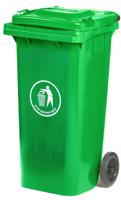 Wheelie Bin; 120L; 30% Recycled Polyethylene; Green