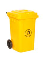 Wheelie Bin; 80L; 30% Recycled Polyethylene; Yellow