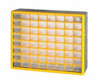 Compartment Storage Box; 64 small drawers; Yellow/Grey