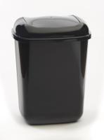 Push Spring Lid Bin c/w Sticker; 28L; Dark Grey Body; Grey Lid; Plastic
