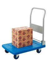 Proplaz® Blue Small Platform Trolley; Fixed/Swivel Castors; Steel/Plastic; 150kg; Blue/Grey