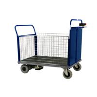 Powered Platform Truck - Steel End with 2 Mesh Sides & Opp End - Small