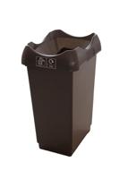 Recycling Bin c/w Sticker; Open Hole; 50L; Grey Body; Dark Grey Lid; Plastic