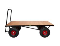 LOOPED HANDLE TURNTABLE TRUCK - 1800 x 750mm Platform - Flat Deck - 355mm Cushion Wheels