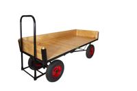 LOOPED HANDLE TURNTABLE TRUCK - 1800 x 750mm Platform - 200mm Deep Slide in Sides- 400mm Pneumatic Wheels