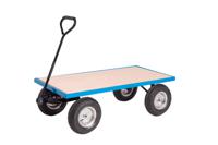 General Purpose Truck; Plywood Base with Pneumatic Wheels; 400kg; Blue/Veneer