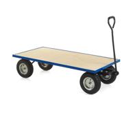 Industrial General Purpose Truck; Plywood Base with Pneumatic Wheels; 500kg; Blue/Veneer