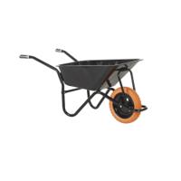 OLYMPUS WHEELBARROW - Black Frame, Black Pan, Orange Puncture Proof Wheel with Black Centre