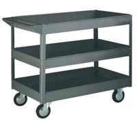 Tray Trolley; 3 Deep Trays; Swivel (x2 Braked)Castors; Steel; 250kg; Grey