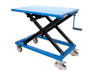 Vulcan® Winch Scissor Lift Table; Platform Size W x D mm: 950 x 600; 300kg; Steel; Blue