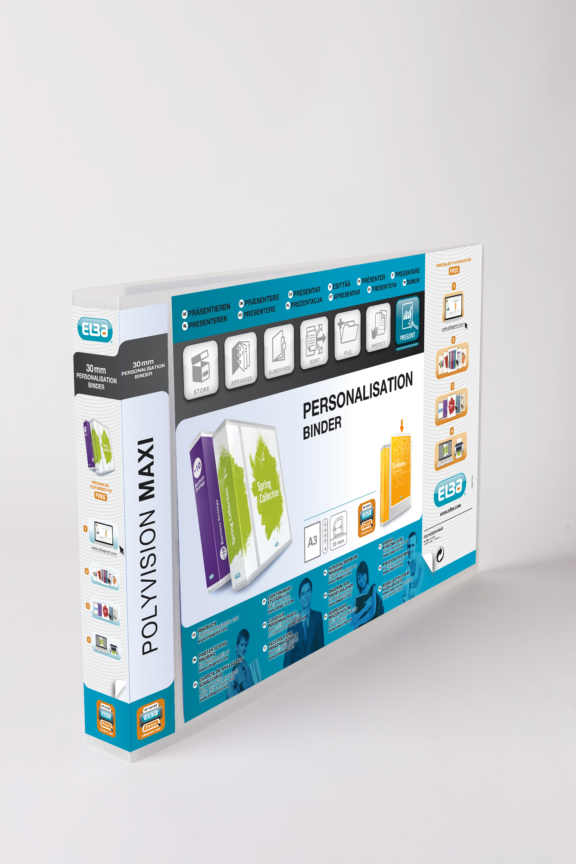 Elba Polyvision A3 Maxi L/S Clear 30mm 4 D Pres Binder Pk5