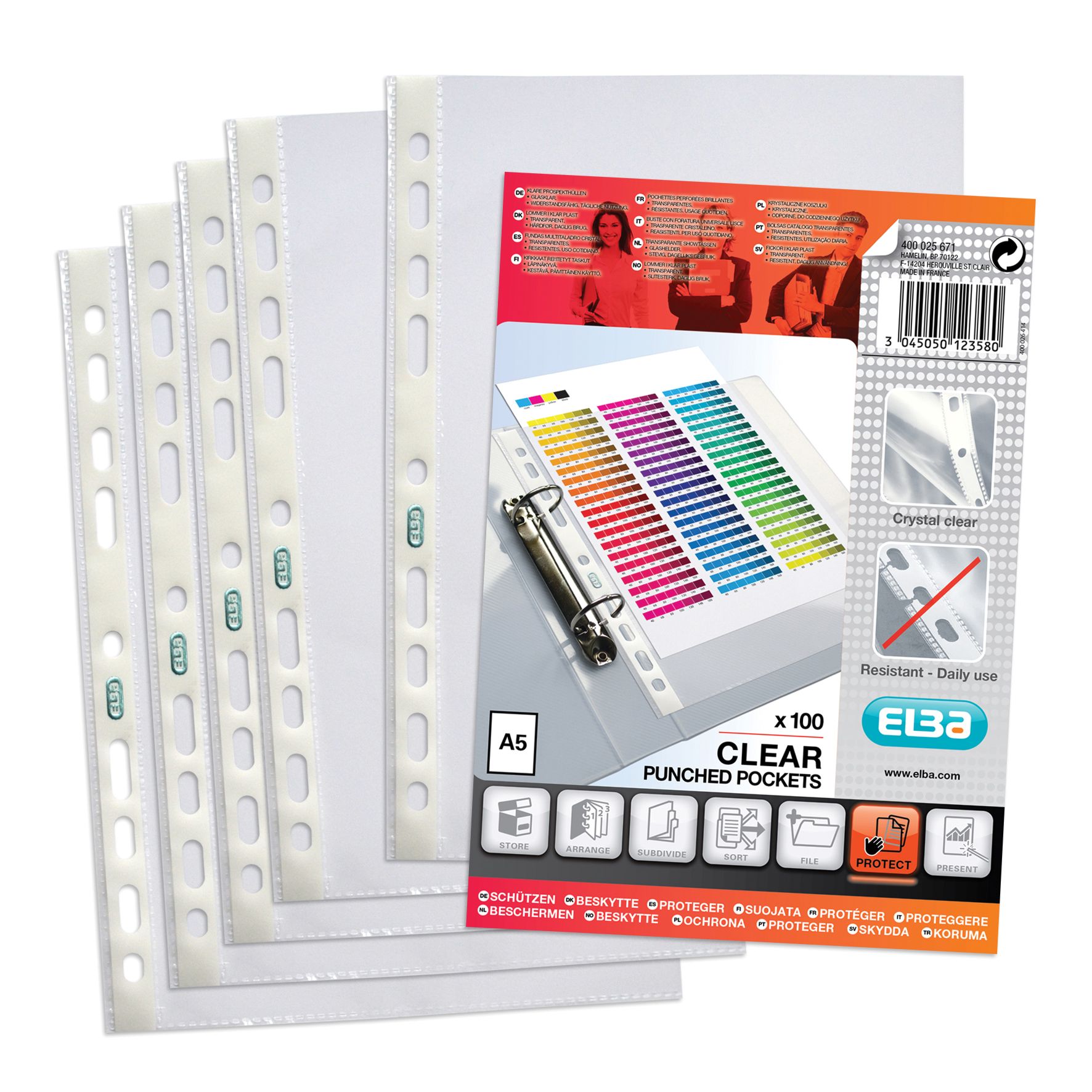 Oxford Standard Pocket Polypropylene Top-opening 60 Micron A5 Gls Clear Ref 400025671 [Pack 100]