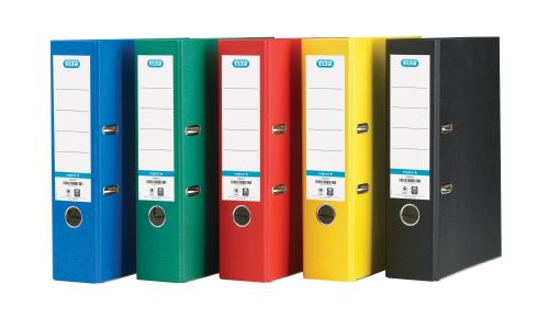Elba Paper On Board Lever Arch File A4 80mm Spine Assorted Pack 10