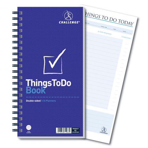 JDC71986 Challenge Wirebound Things To Do Today Book 280x141mm 100080050