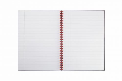 Black n Red A4 Wirebound Polypropylene Cover Notebook Recycled Ruled 140 Pages Black/Red (Pack 5)  | County Office Supplies
