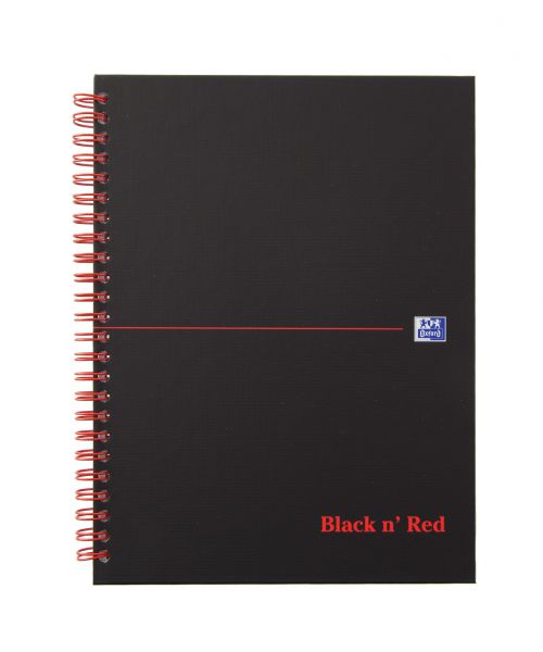 Black n' Red Wirebound Ruled Margin Hardback Notebook 140 Pages A5+ (Pack of 5) 846354904
