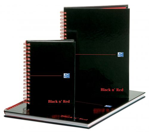 Black n' Red Wirebound Hardback Notebook 5mm Square A4 (Pack of 5) 100080201
