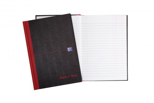 Black n Red A5 Casebound Hardback Single Cash Book (Pack of 5) 100080414