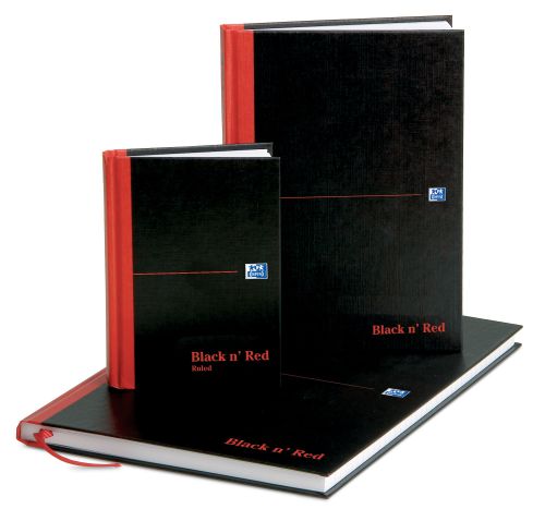Black n Red A5 Casebound Hardback Single Cash Book (Pack of 5) 100080414
