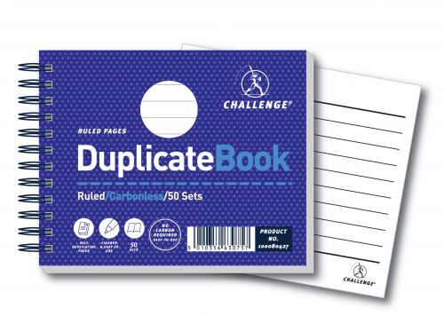 Challenge Duplicate Book Carbonless Wirebound Ruled 105x130mm (Pack 5) 100080427