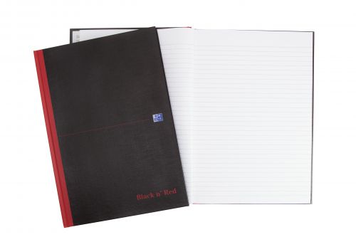 Black n' Red Recycled Casebound Hardback Notebook 192 Pages A4 (Pack of 5) 100080530