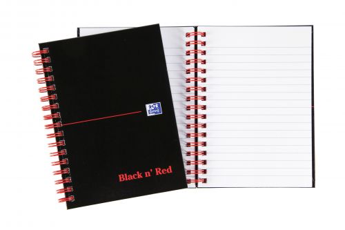 Black n' Red Wirebound Hardback Ruled Notebook A6 (Pack of 5) 100080448