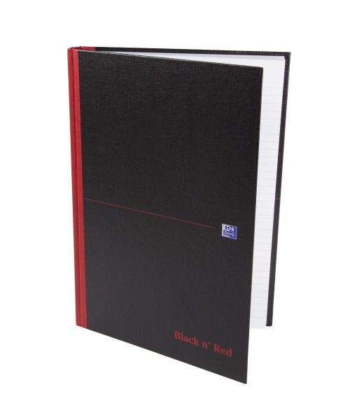 Black n Red A4 Casebound Hard Cover Notebook Ruled 384 Pages Black/Red  | County Office Supplies