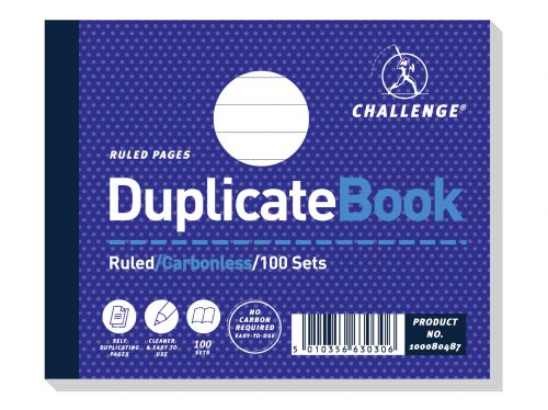Challenge Duplicate Book 105x130mm Ruled 100sets 100080487