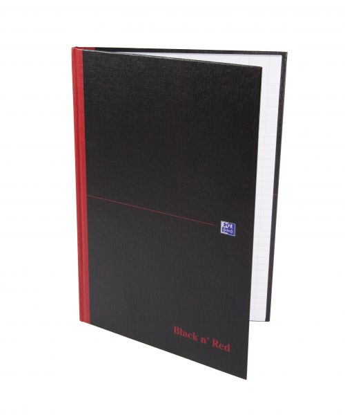 Black n Red A4 Casebound Hardback Single Cash Book 192 Pages (Pack of 5) 100080537