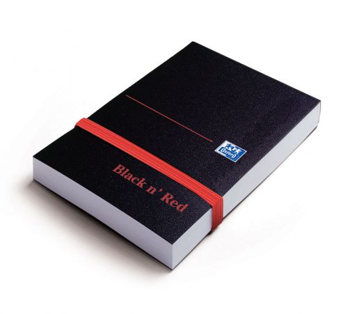 Black n' Red Plain Elasticated Casebound Notebook 192 Pages A7 (Pack of 10) 100080540