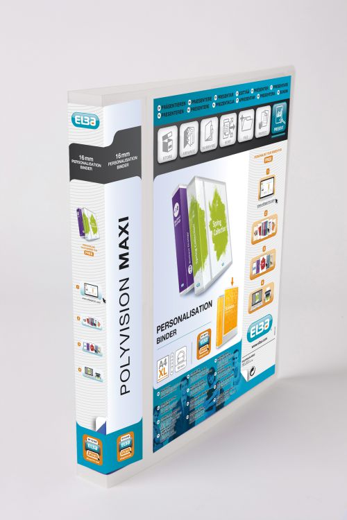 Elba Polyvision A4 Maxi Clear 16mm 4 O-Ring Presentation Binder (Pack of 10) 100080795