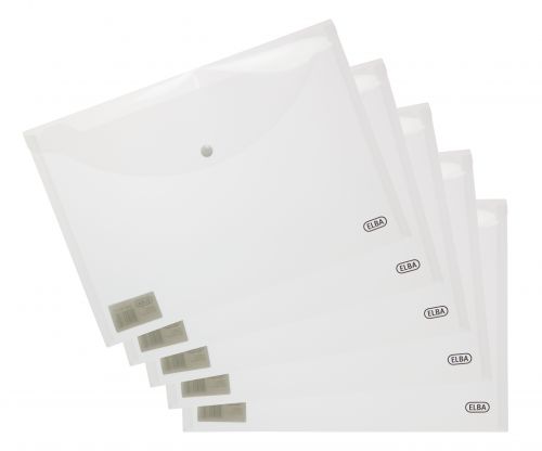 Elba Snap Wallet A4 Clear (5 Pack) 400123618