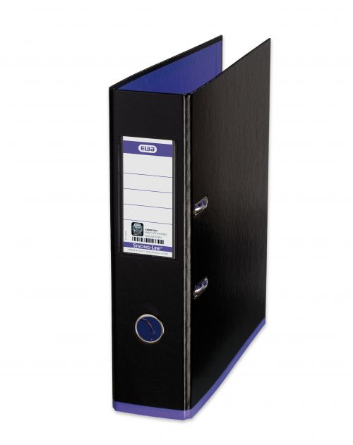 Oxford MyColour Lever Arch File Polypropylene Capacity 80mm A4+ Black & Purple Ref 100081034