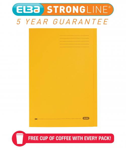 Elba StrongLine Square Cut Folders Foolscap Yellow
