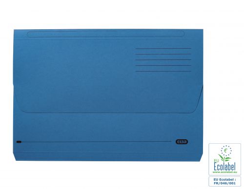 Elba Document Wallet Half Flap 285gsm Capacity 32mm A4 Blue Ref 100090129 [Pack 50]